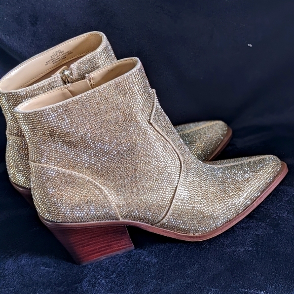 Jessica Simpson Zalor Western Booties in Champagne Glitter sz 8 1/2M​​​​​ - Picture 3 of 5